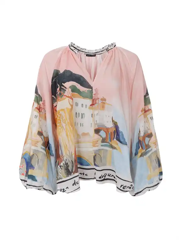 Black Colour - Riviera Blouse - Rose - Onesize