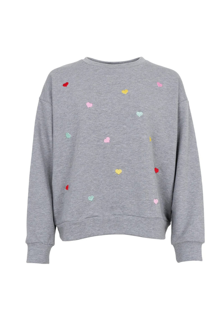 Black Colour - Sita Heart Sweatshirt - Grey