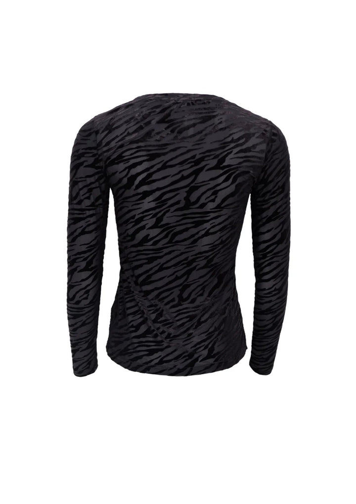 Black Colour - Zenia Mesh Blouse - Black
