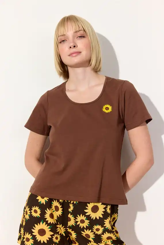 Hunkøn - Blossom T-shirt - Brown
