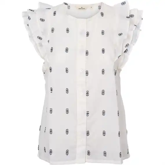 Basic Apparel - Ada Top - Whisper White / Sky Captain