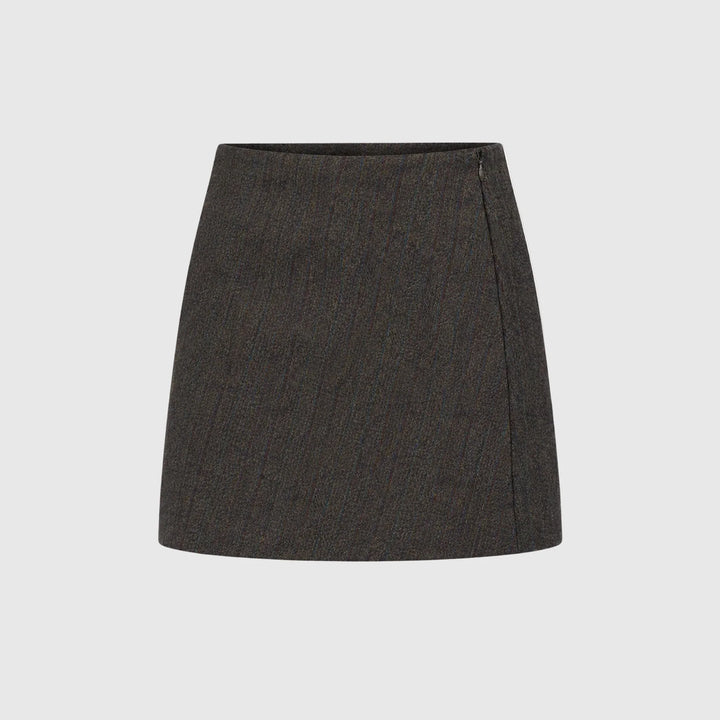 Boii - Luisa Wool Skirt - Brown Melange