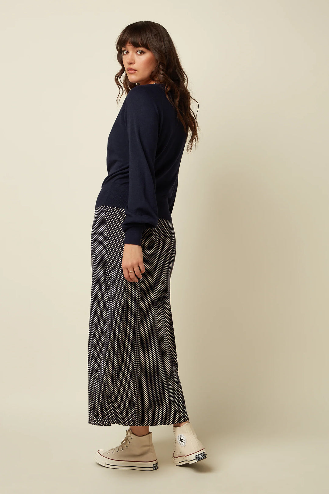 King Louie - Border Midi Nederdel Piper - Ink Blue