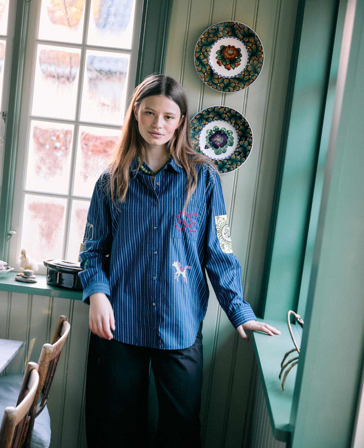 Sissel Edelbo - Brenna Skjorte - Navy Strips