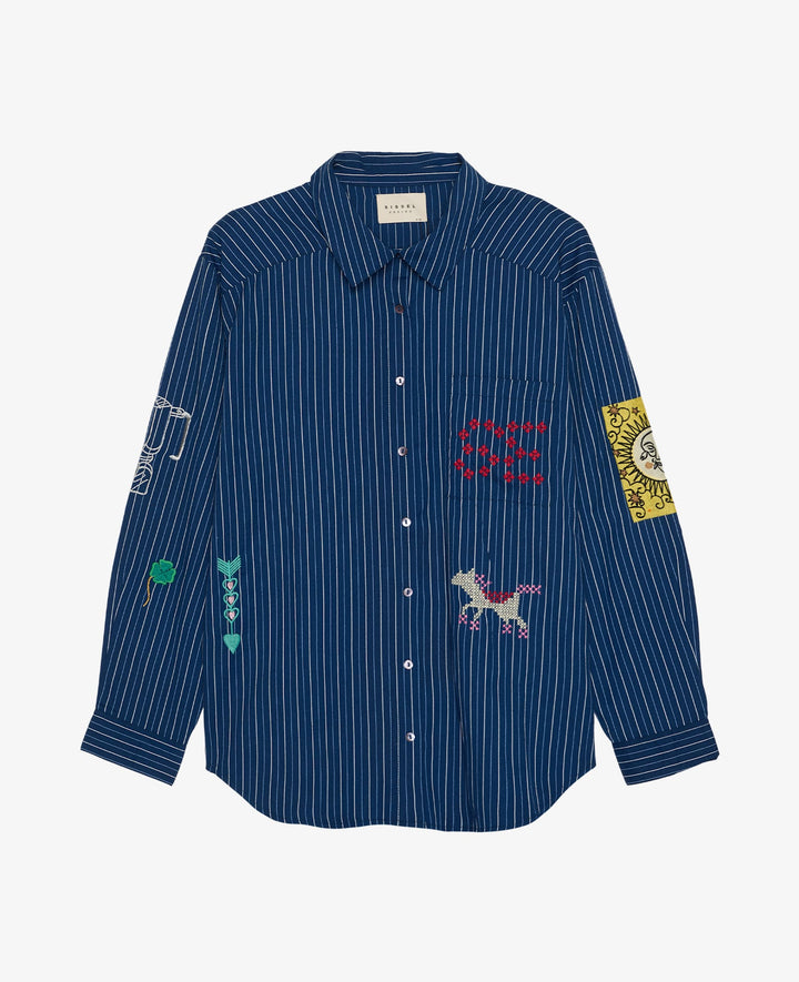 Sissel Edelbo - Brenna Skjorte - Navy Strips