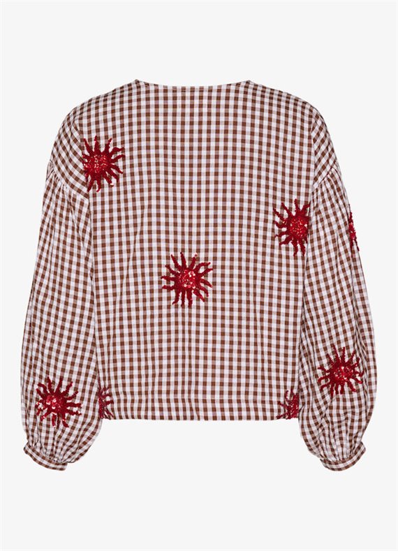 Sissel Edelbo - Nanette Top - Brown Checks - Onesize