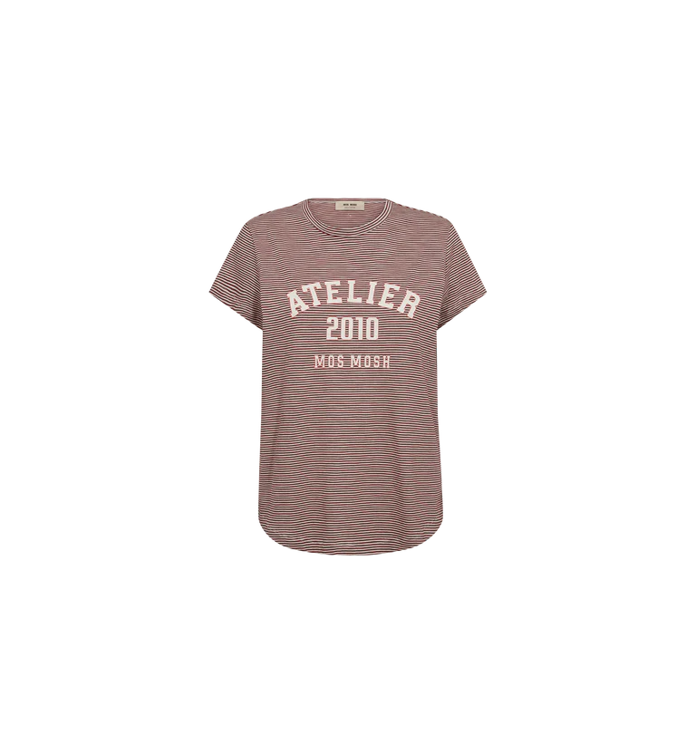 Mos Mosh - Camp O-SS Stribe T-shirt - Cowhide