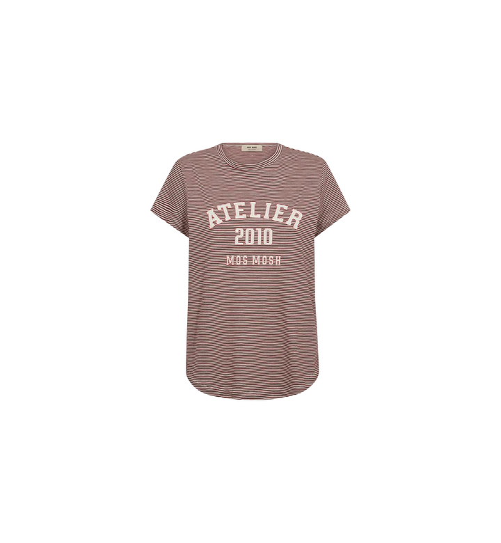 Mos Mosh - Camp O-SS Stribe T-shirt - Cowhide
