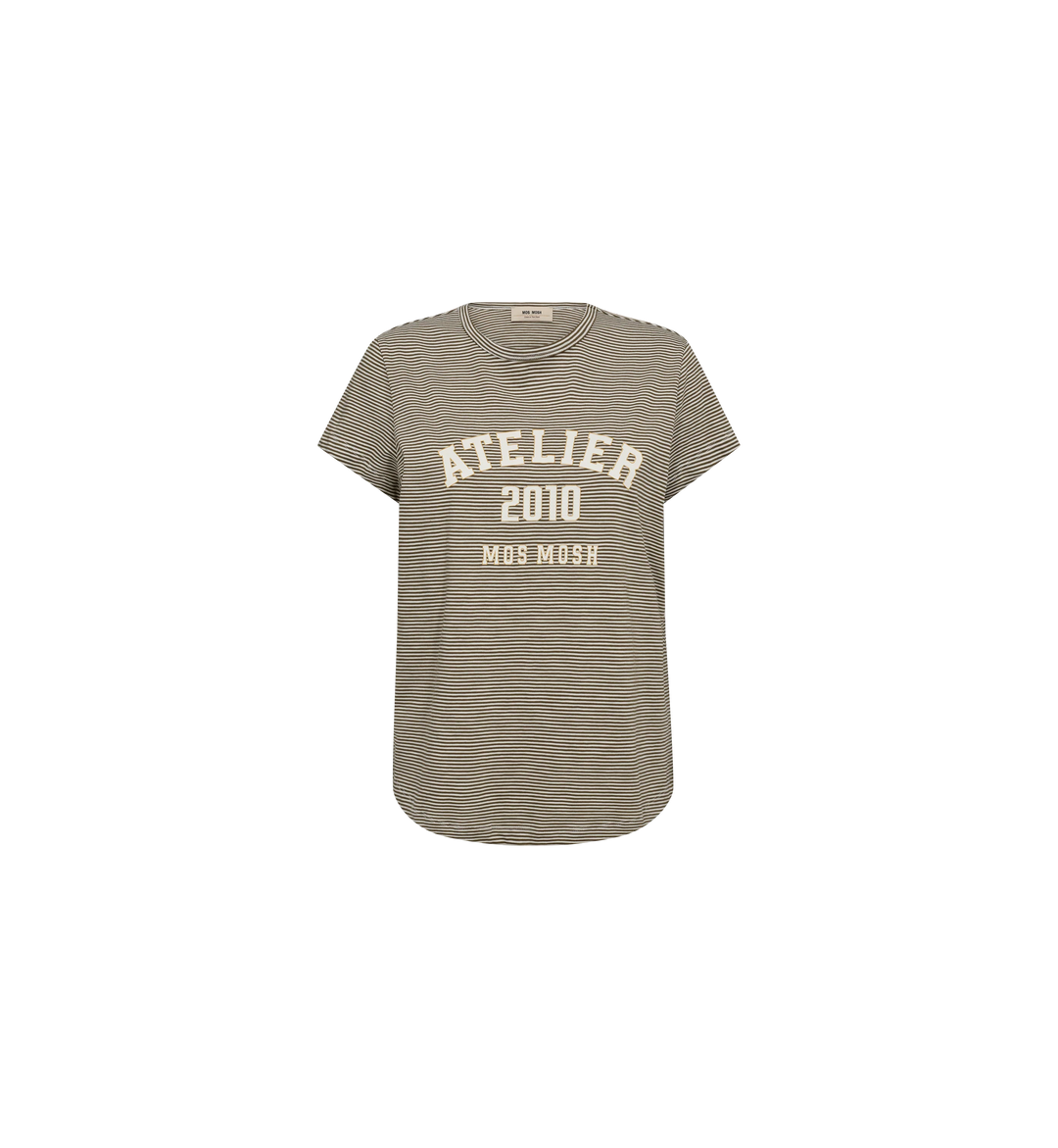 Mos Mosh - Camp O-SS Stribe T-shirt - Burnt Olive