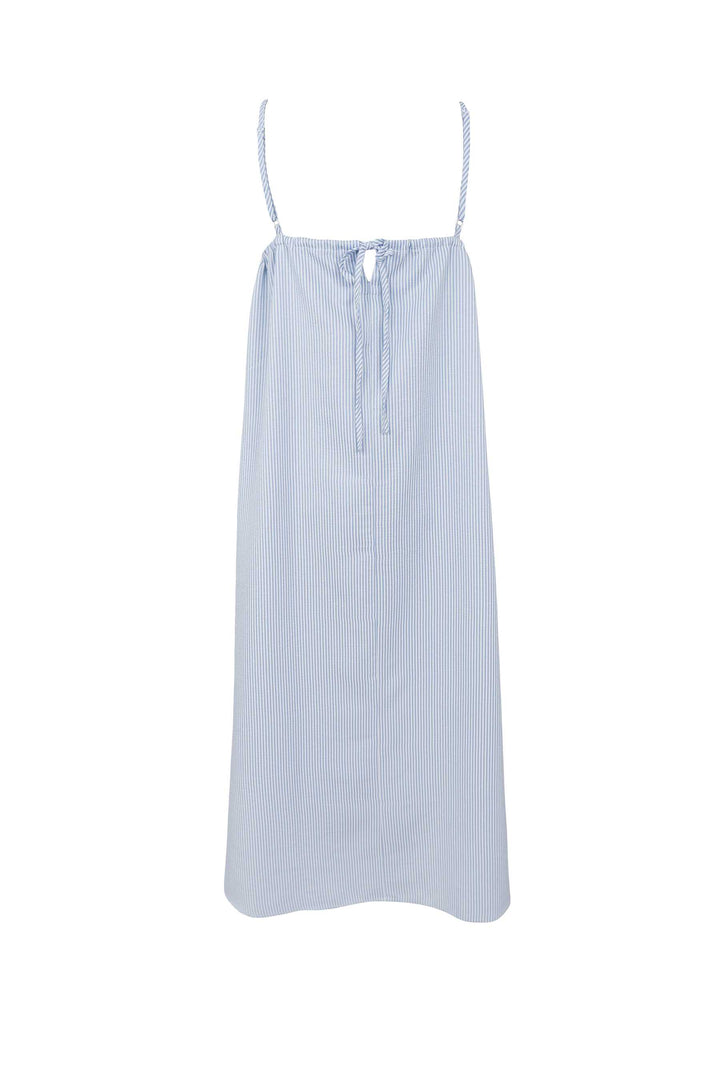 Black Colour - Catherine Striped Dresses - Lt. Blue