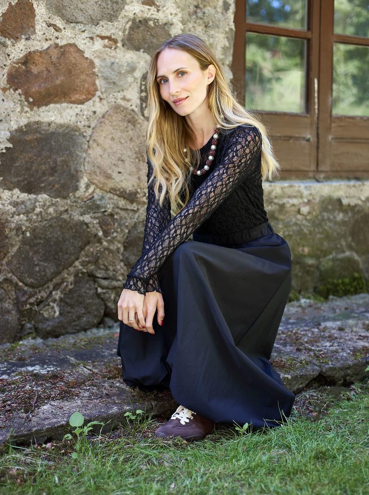 Black Colour - Cecily Lace Bluse