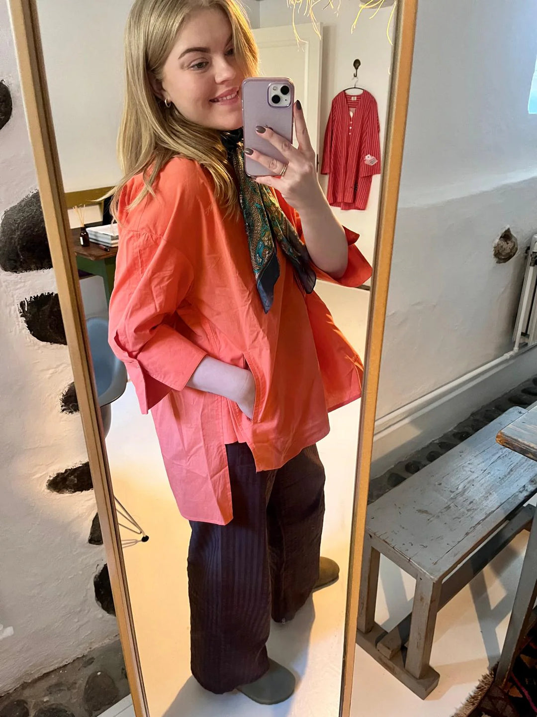 Wauw - Luna Plain Bluse - Coral