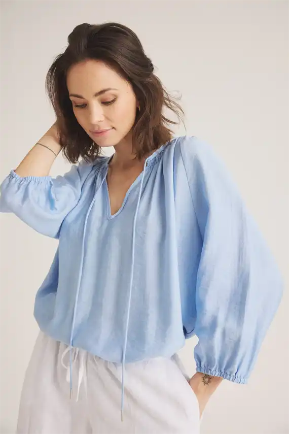 Luxzuz - Cici Blouse - Chambray Blue
