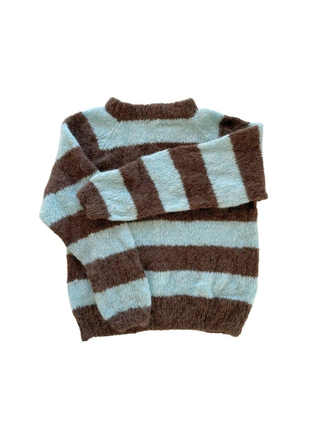 Coffee Beanies - Ida Strik - Striped Brown/Aqua - Onesize