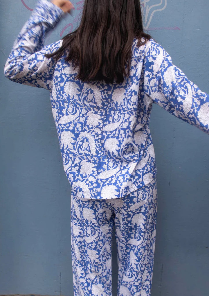 Craft Sisters - Classic Pyjamas - Blockprint - Blue Flower
