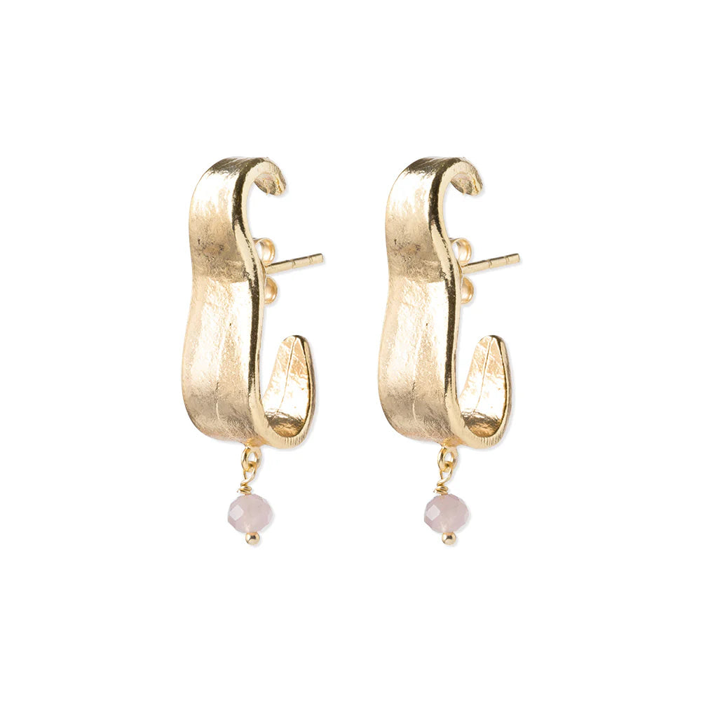 A Beautiful Story - Creative Rose Quartz Earrings - ONESIZE