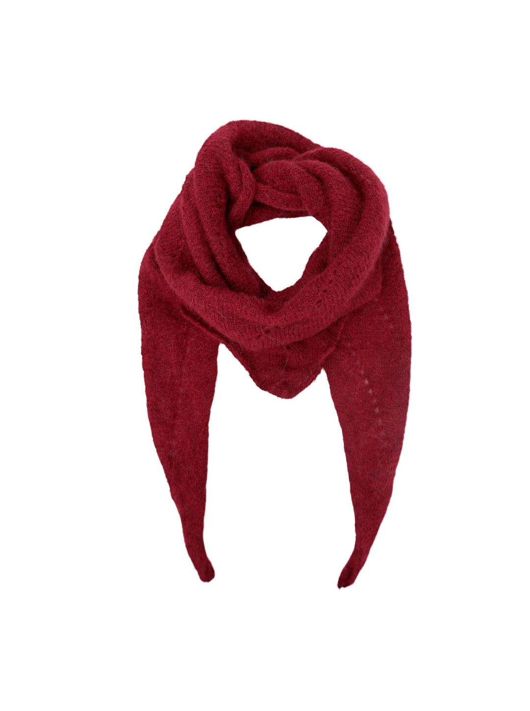 Black Colour - BC Dell Knitted Mini Scarf - Wine - Onesize