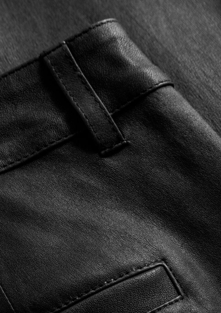 Depeche - AllisonDEP RW Flare Leather Bukser - Black