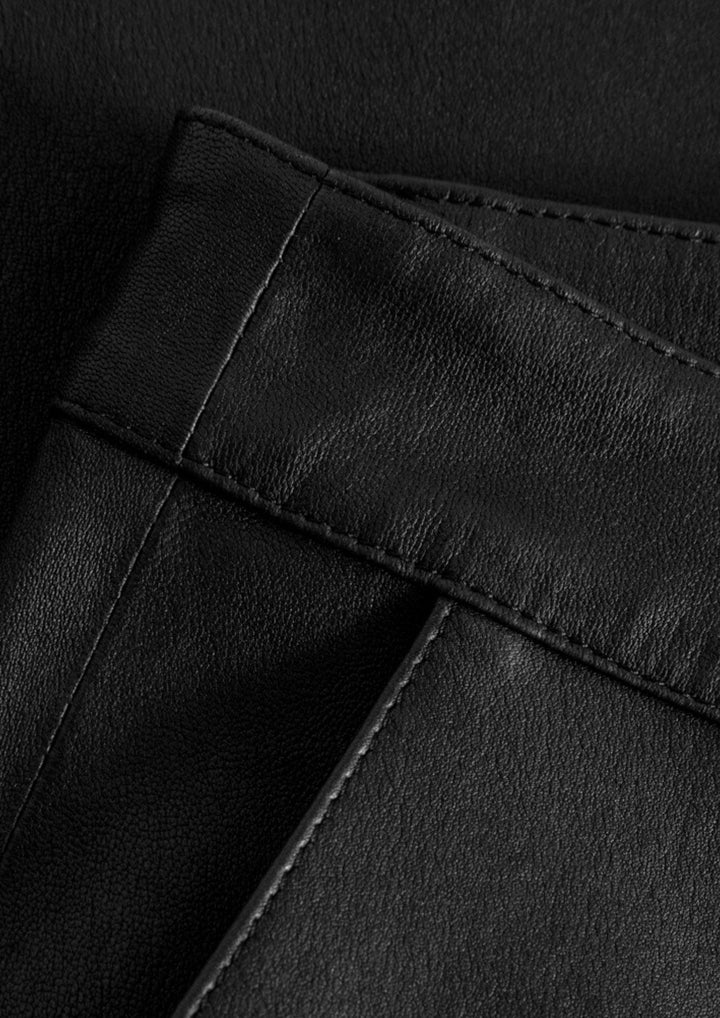 Depeche - AllisonDEP RW Flare Leather Bukser - Black
