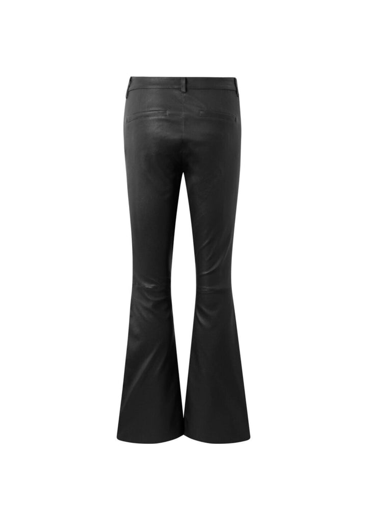 Depeche - AllisonDEP RW Flare Leather Bukser - Black
