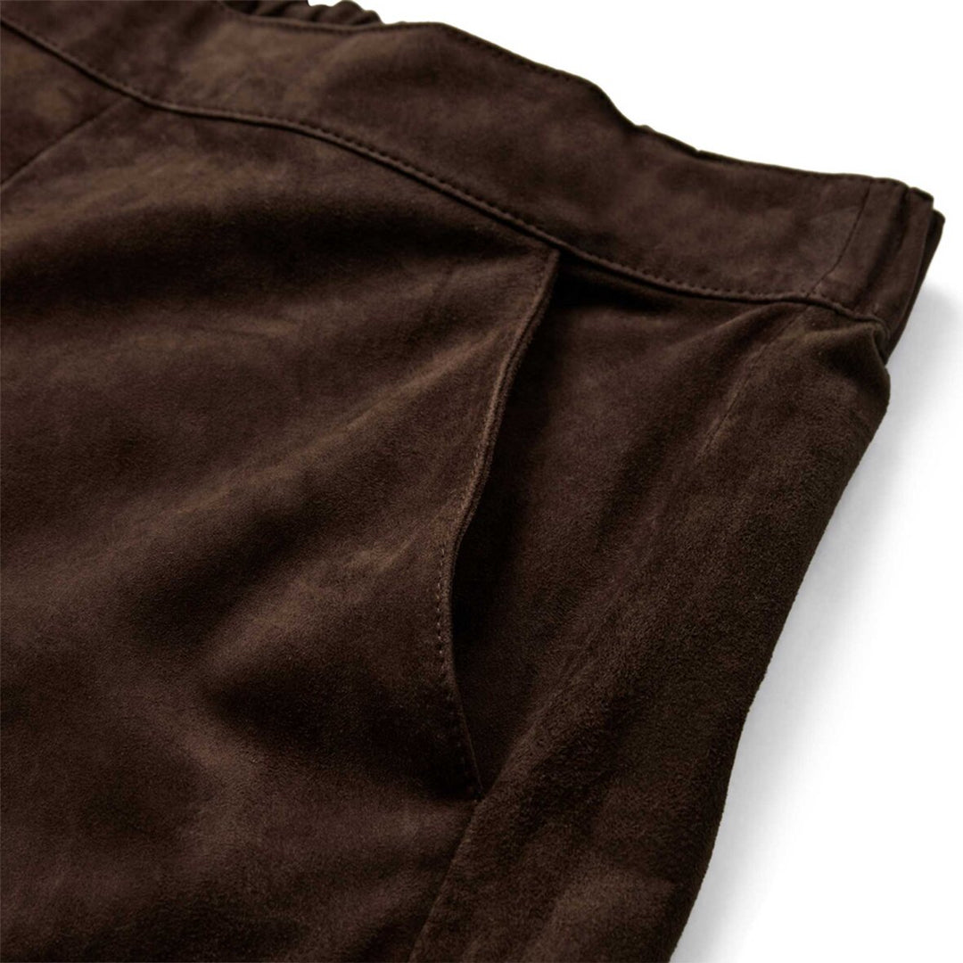 Depeche - Alla Loose Suede Balloon Trousers - Dusty Brown