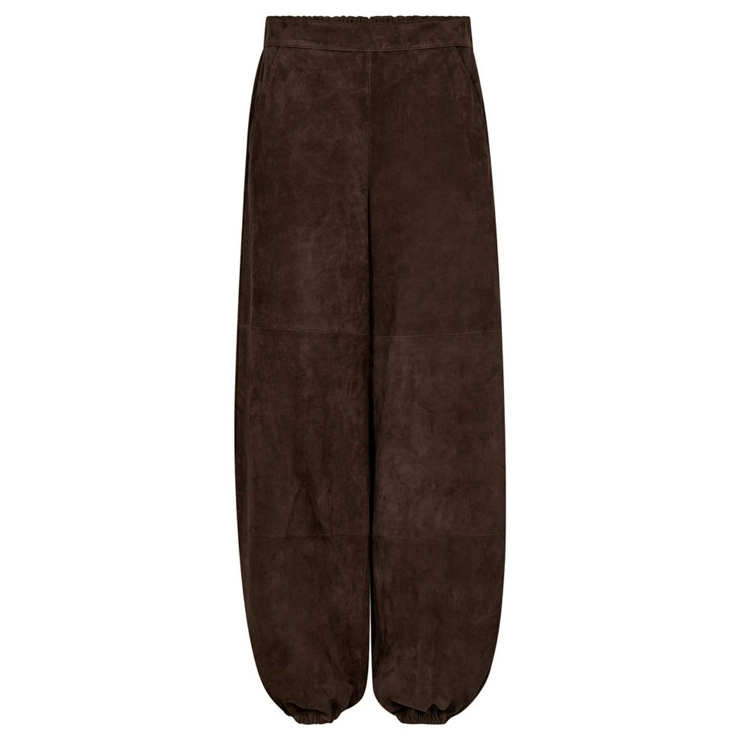 Depeche - Alla Loose Suede Balloon Trousers - Dusty Brown