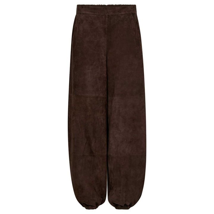Depeche - Alla Loose Suede Balloon Trousers - Dusty Brown