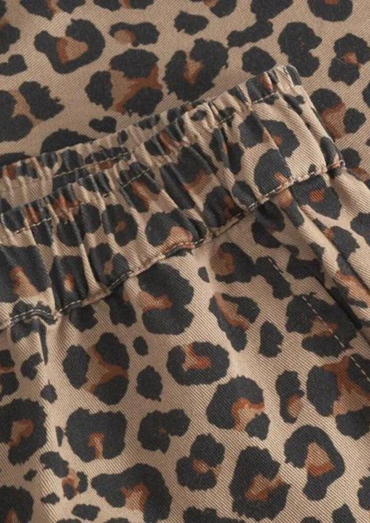 Depeche - JaneDE HW Bukser - Straight Leg Full Length - Leopard printed