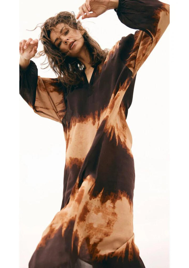 Depeche - KiaDE Kjole - Brown Printed