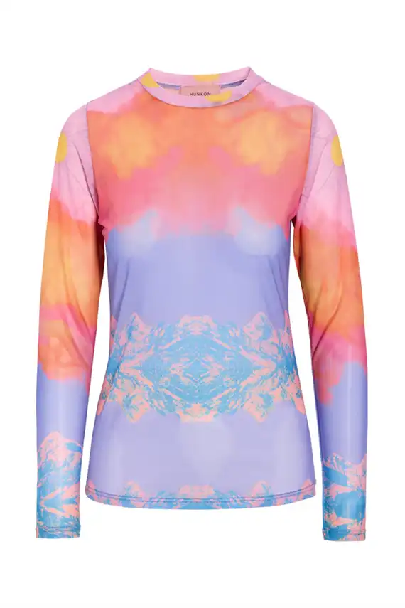 Hunkøn - Devon Mesh Blouse - Horizon Art Print