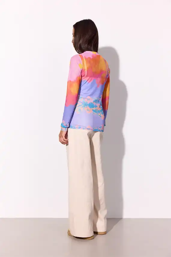 Hunkøn - Devon Mesh Blouse - Horizon Art Print