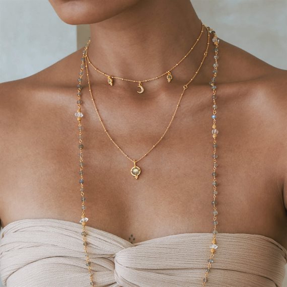 Ananda Soul - Dreamseed Halskæde - Guld - Labradorite/Moonstone