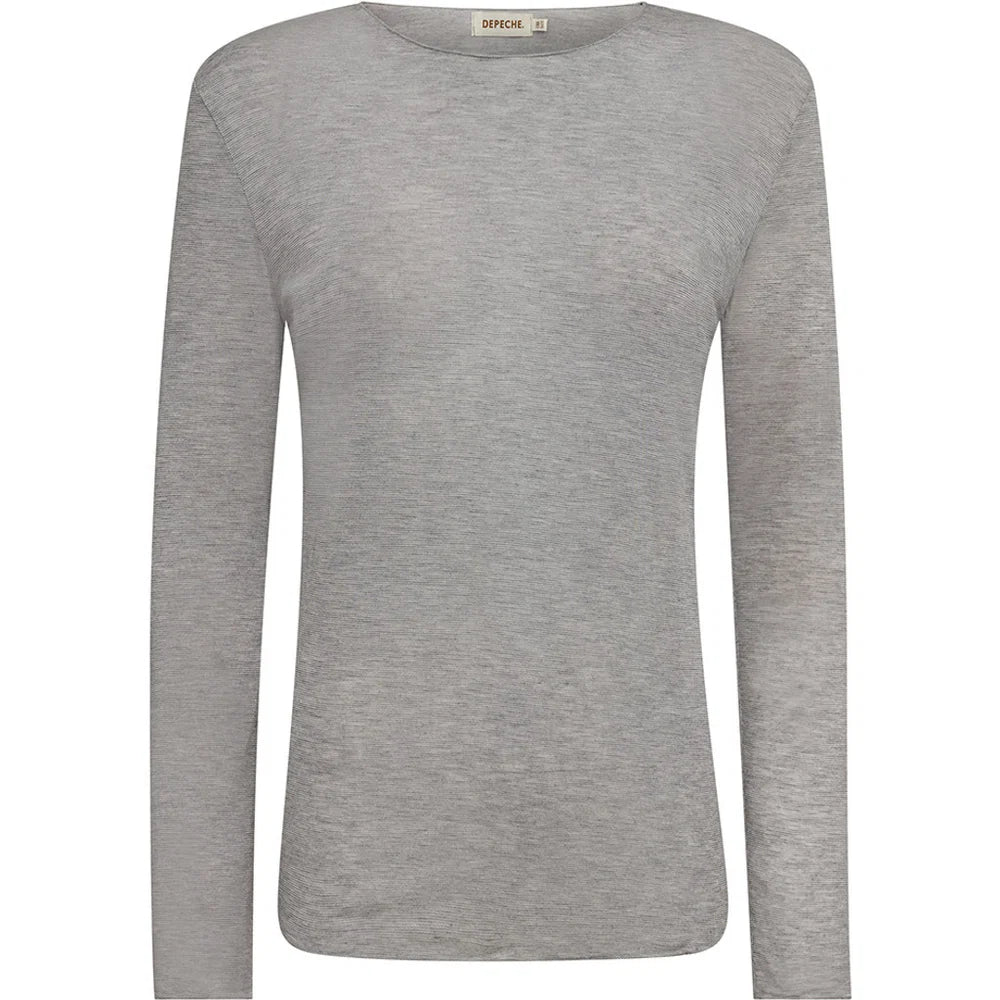 Depeche - Drew Cashmere O-Neck - Grey - ONESIZE