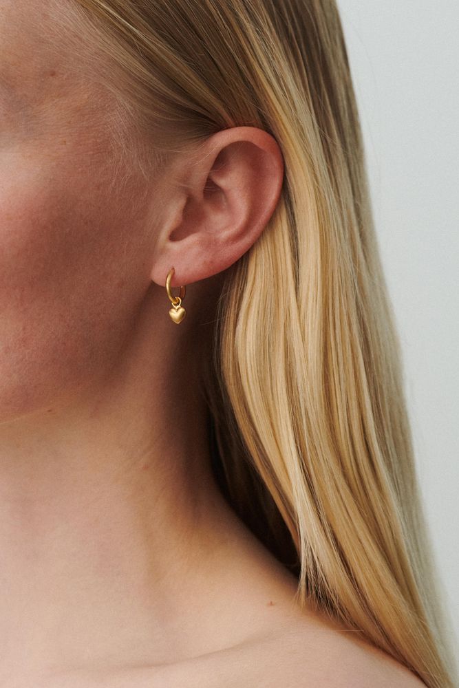 Pernille Corydon - Hearts Huggies - Guld - 10mm