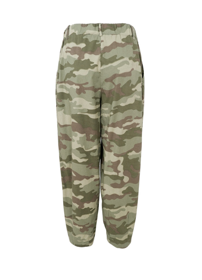 Black Colour - Ally Barrel Pant - Camoflage