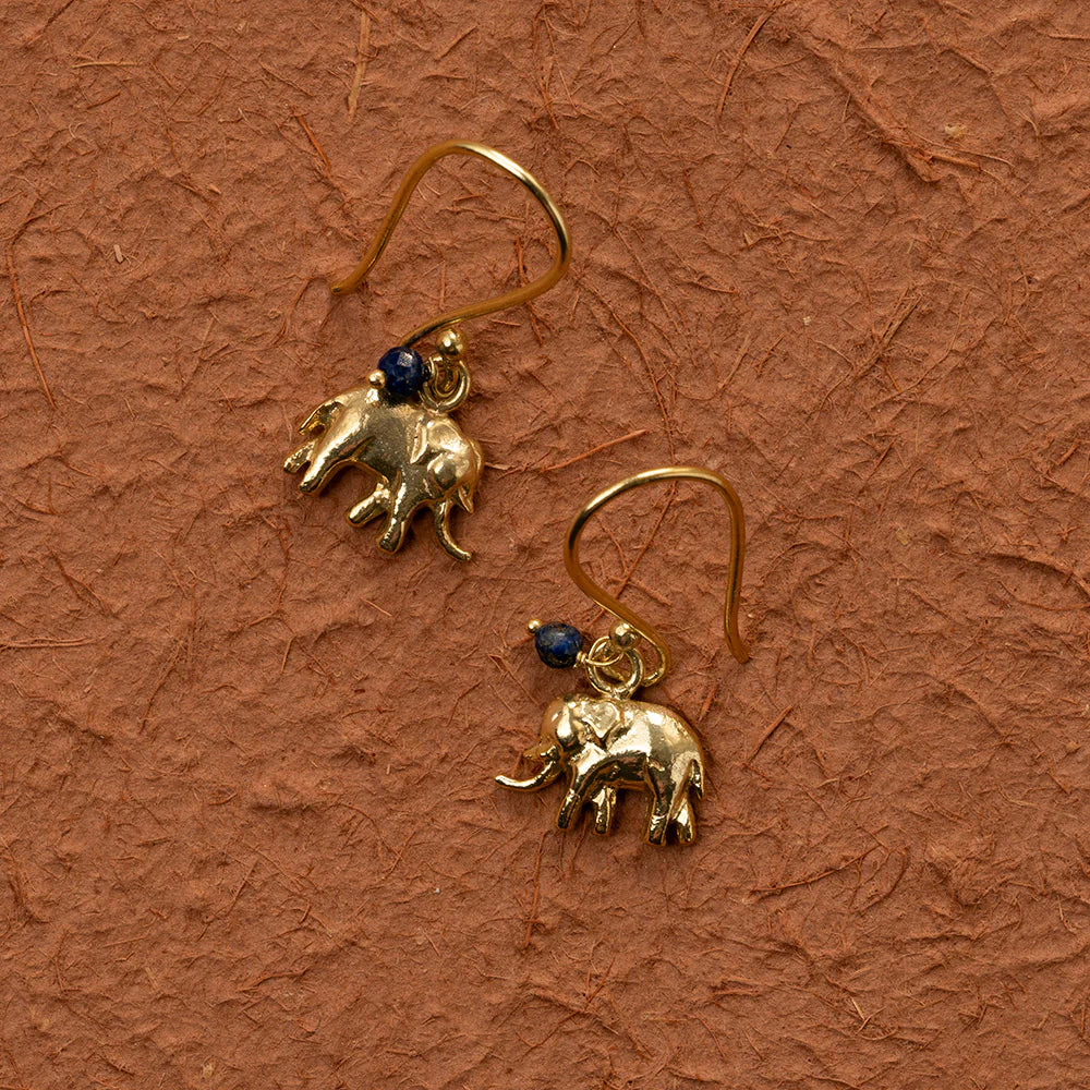 A Beautiful Story - Freedom Elephant Earrings - Lapis Lazuli - ONESIZE