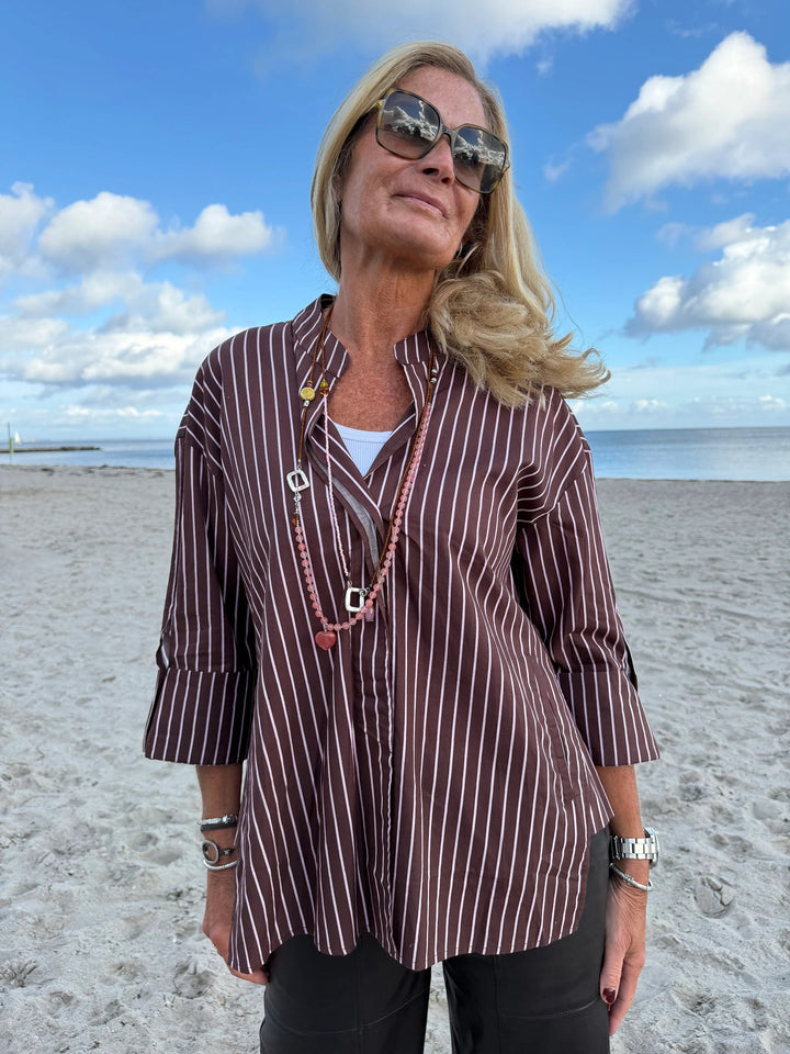 Wow - Luna Shirt Wow - Brown/Rose Stripes