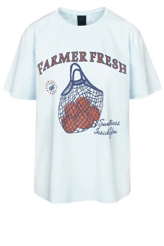 Luxzuz - Farmer Fresh T-shirt - Baby Blue