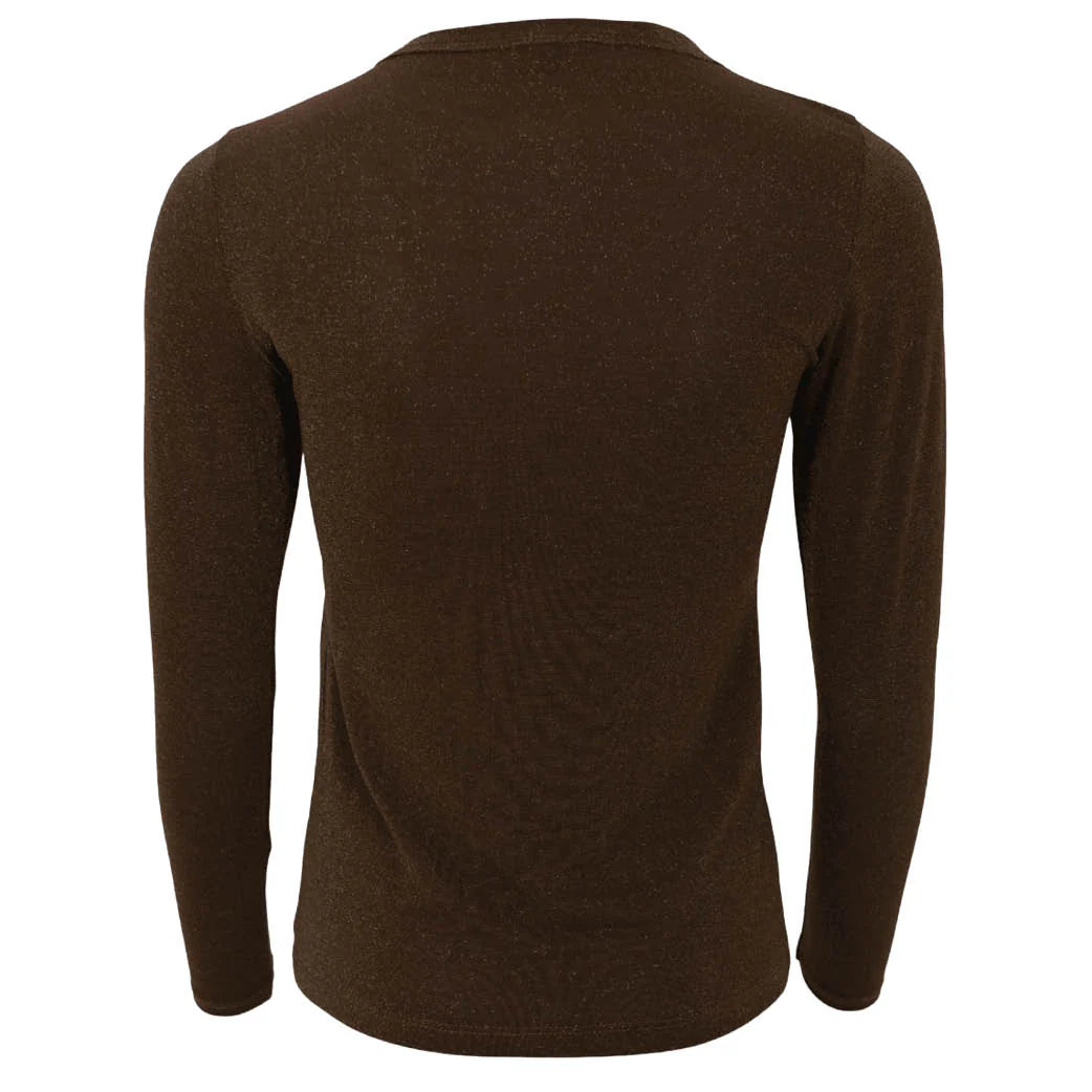 Black Colour - Faye Lurex Blouse - Chocolate