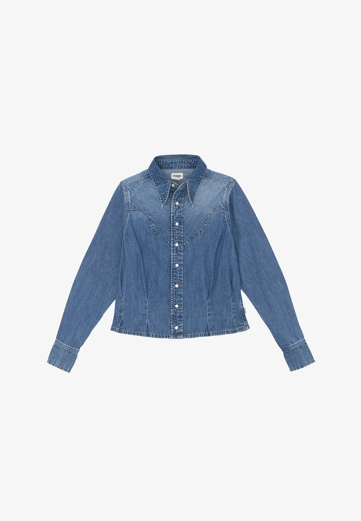 Wrangler - Femme Peplum Skjorte - Light Hand