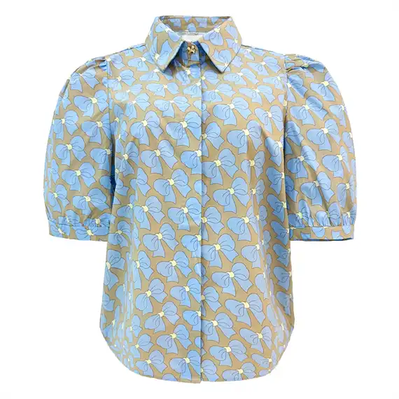 Liberte - Flora SS Bluse - Cute Bow Blue