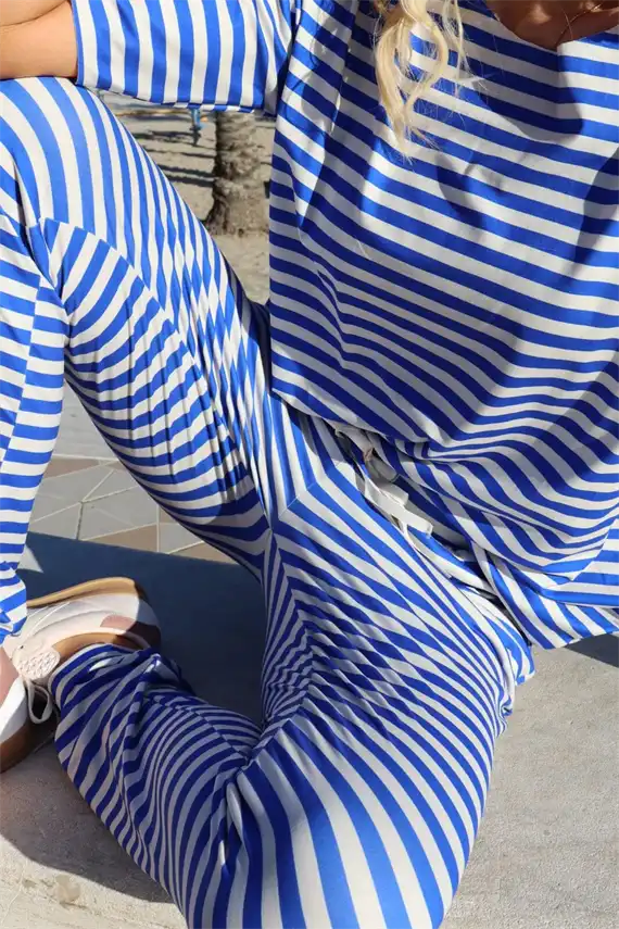Liberte - Alma Bukser - Stripe Ivory Cobolt
