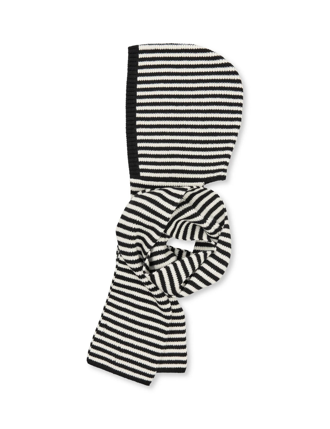 Mads Nørgaard - One Wool Freja Hooded Scarf - Black/Vanilla Ice