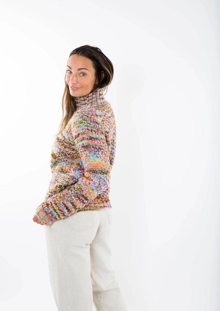 Fuza Wool - Butterfly Sweater High Neck - Multi