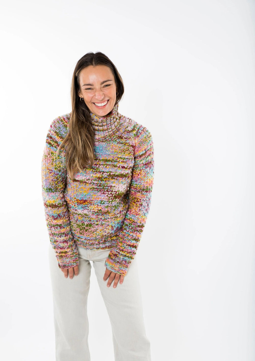 Fuza Wool - Butterfly Sweater High Neck - Multi