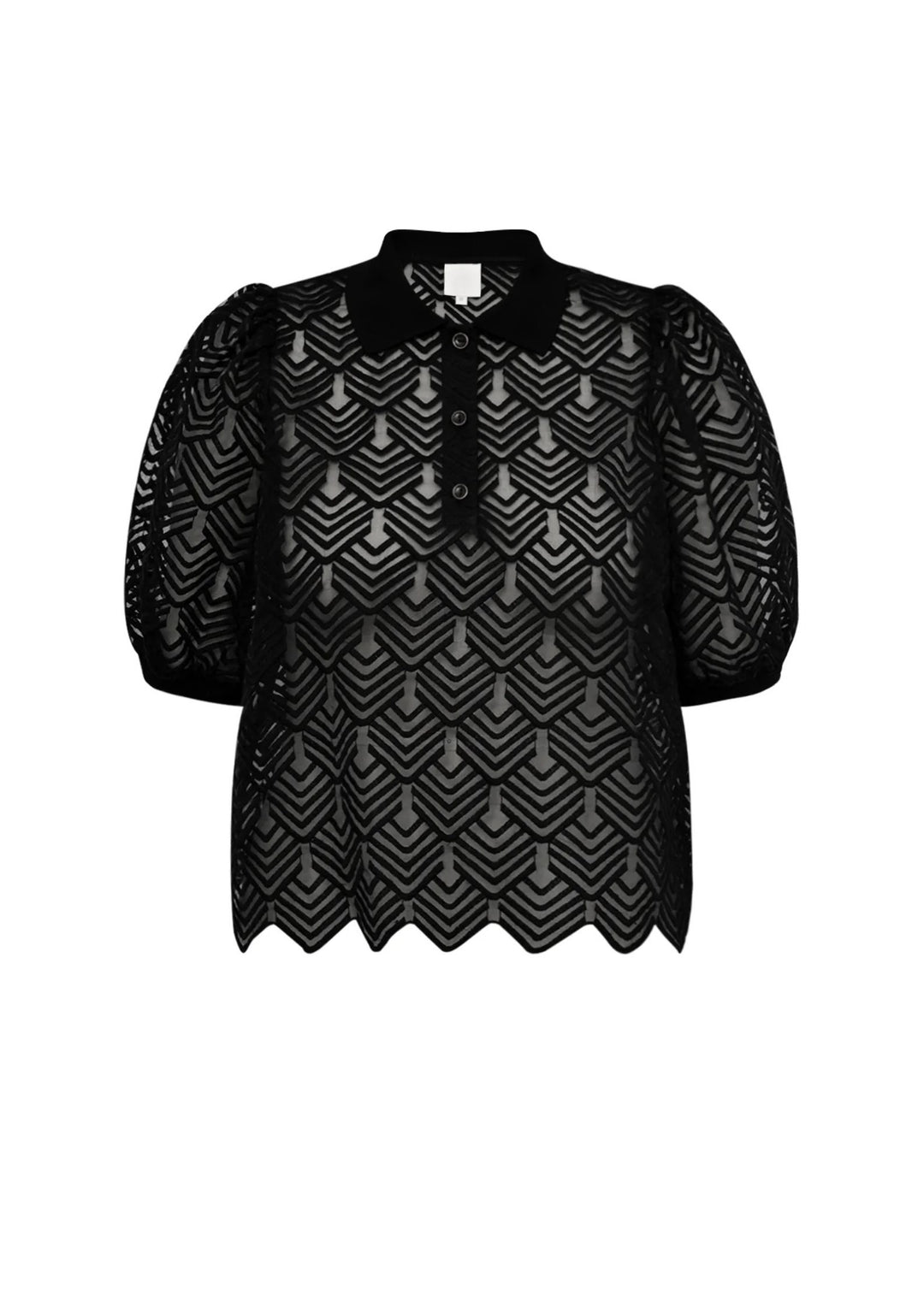 Gossia - Ava Polo Tee - Black