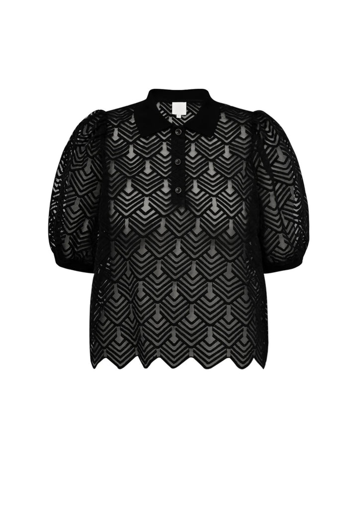 Gossia - Ava Polo Tee - Black