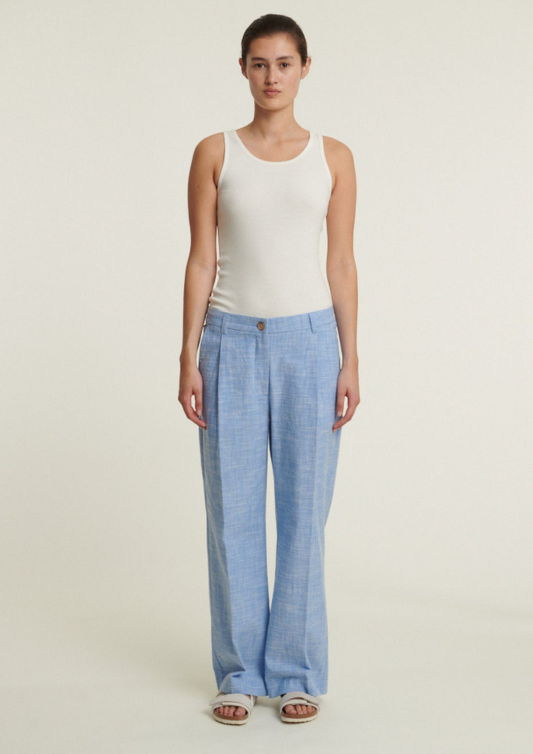 Basic Apparel - Zita Low Bukser - Quiet Harbor