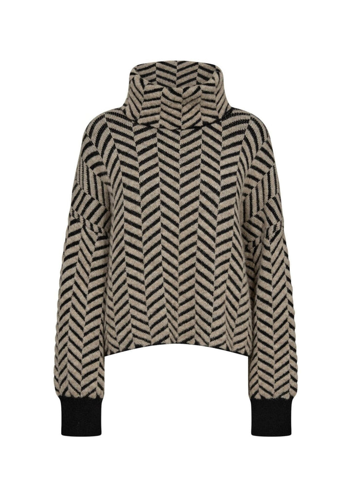 Gossia - GinaGO Sweater - Black Beige Mix