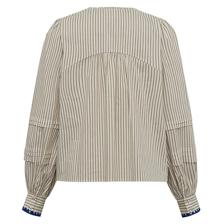 Gossia - Louisa bluse - Creme brown stripes